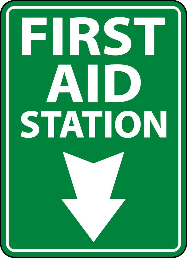 First Aid Station Sign on white background vector