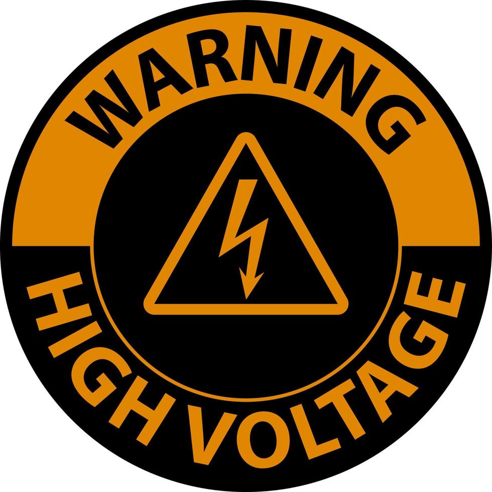 Warning High Voltage Floor Sign On White Background vector