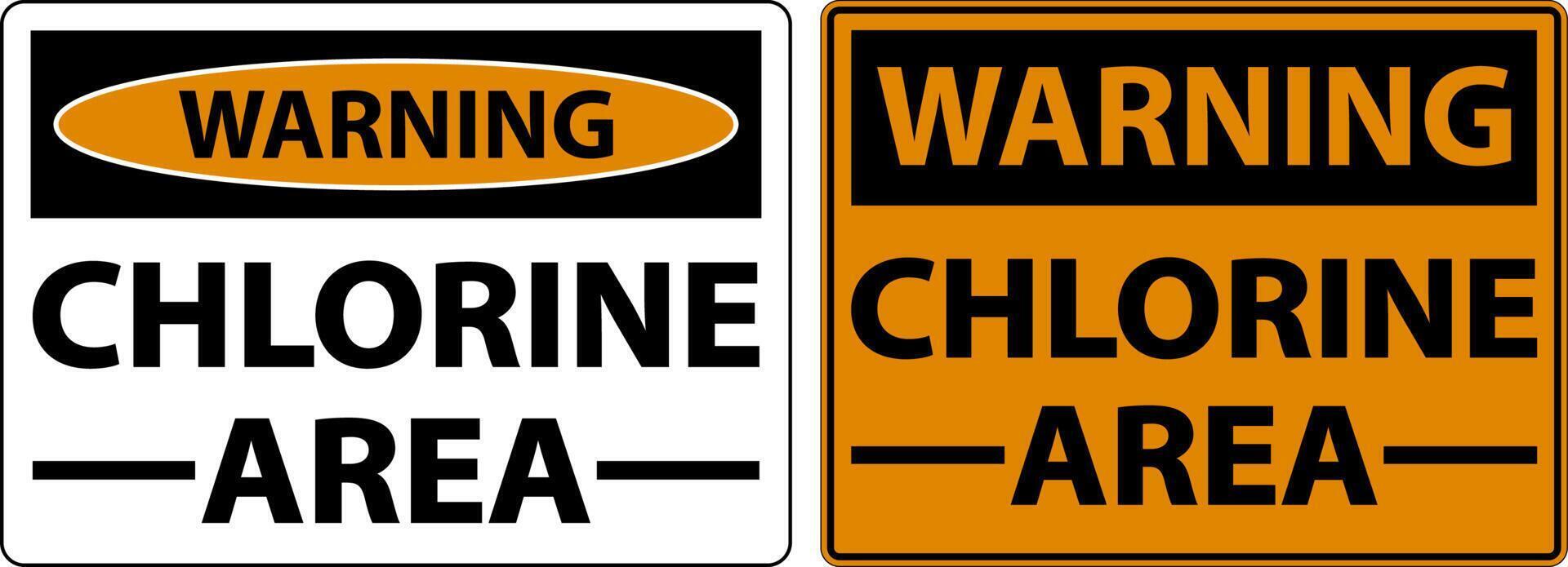 Warning Chlorine Area Sign On White Background vector
