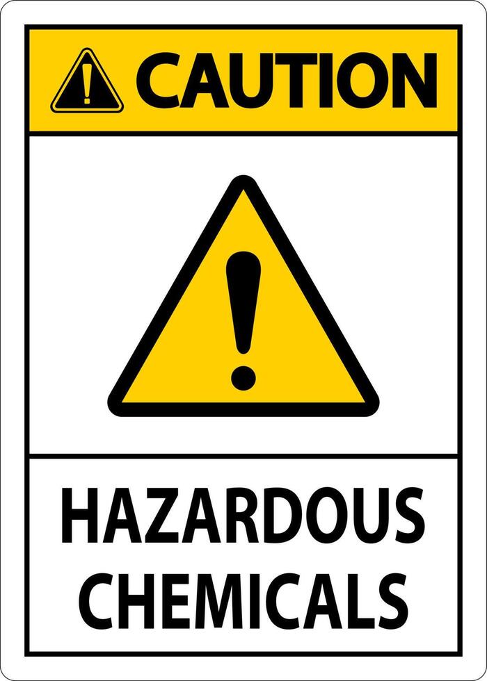 Caution Hazardous Chemicals Sign On White Background vector