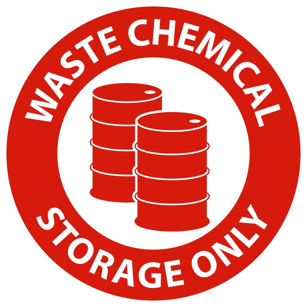 Danger Waste Chemical Storage Only On White Background vector