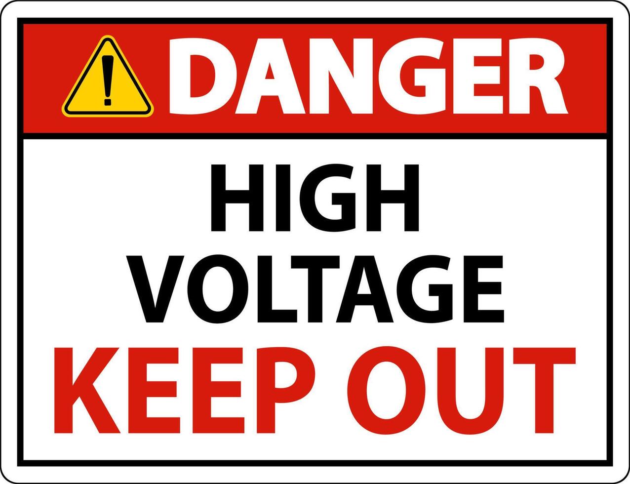Danger High Voltage Keep Out Sign On White Background vector