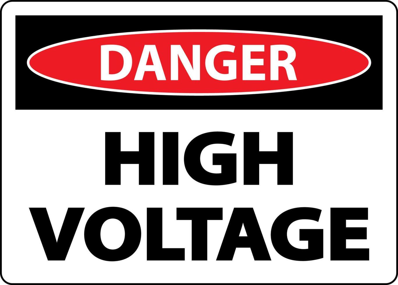 Danger High Voltage Sign On White Background vector