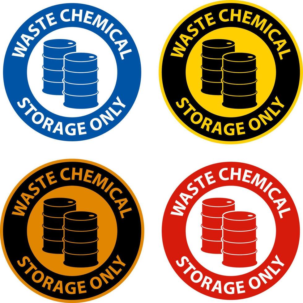 Waste Chemical Storage Only White Background vector