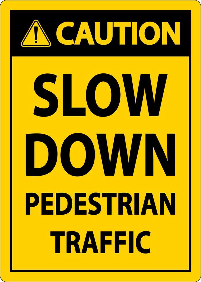 Caution Pedestrian Traffic Sign On White Background vector