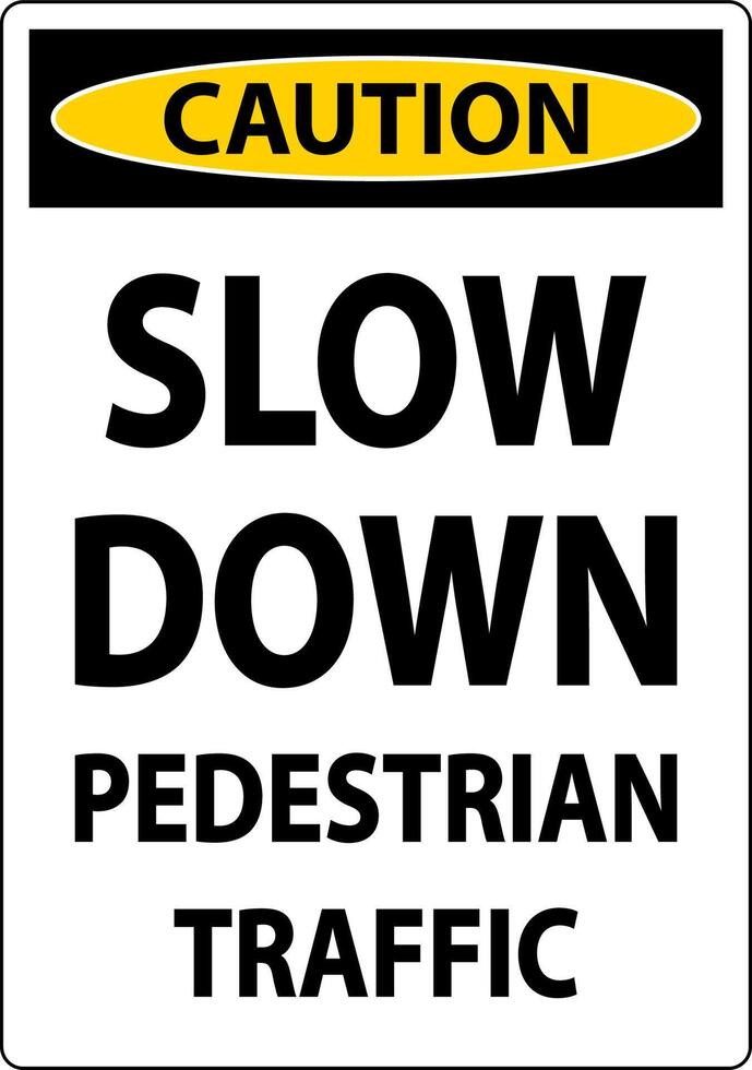 Caution Pedestrian Traffic Sign On White Background vector