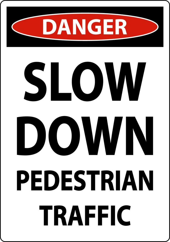 Danger Pedestrian Traffic Sign On White Background vector
