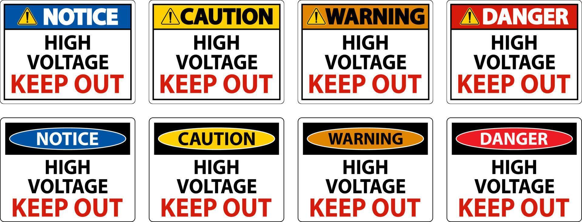 Danger High Voltage Keep Out Sign On White Background vector