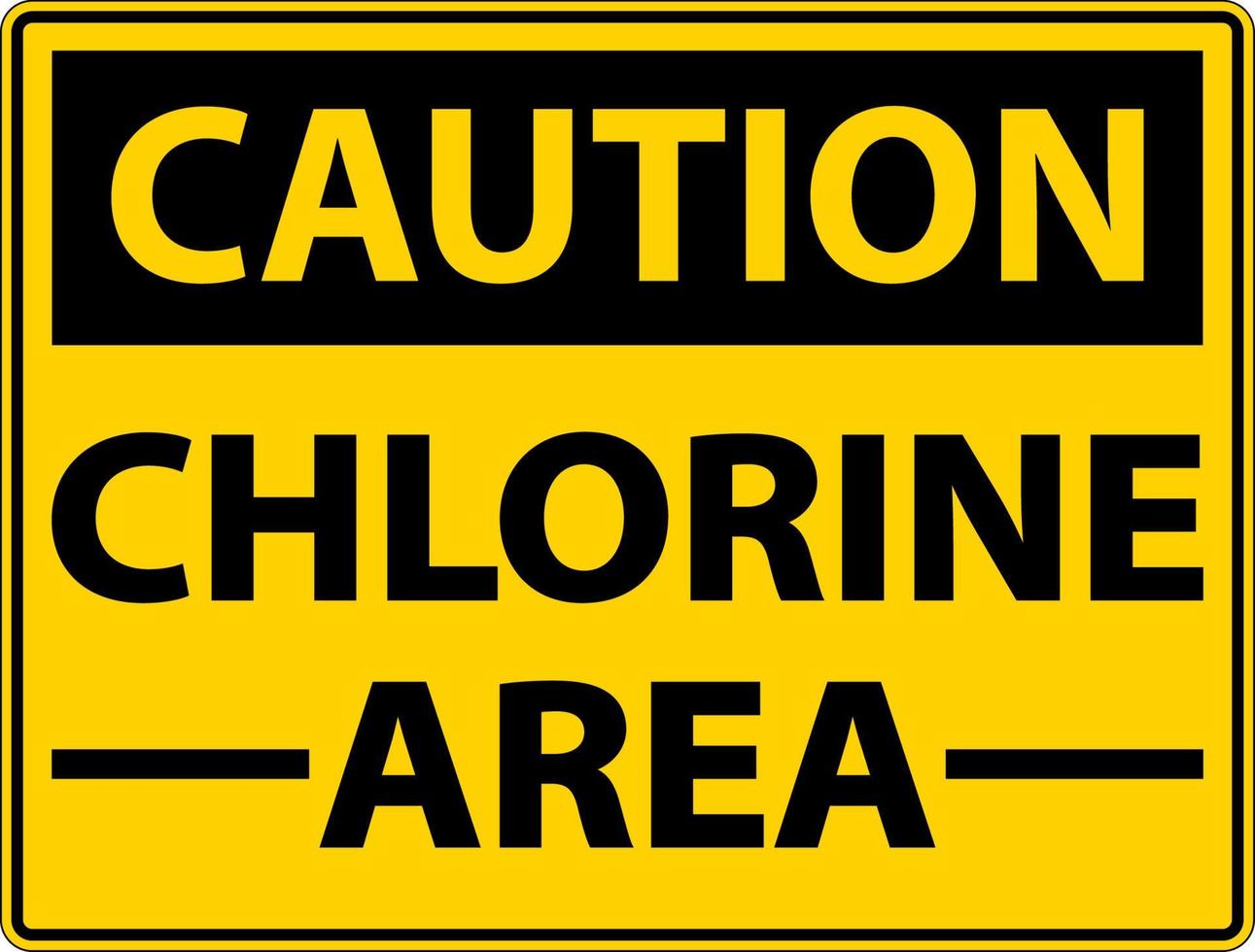 Caution Chlorine Area Sign On White Background vector