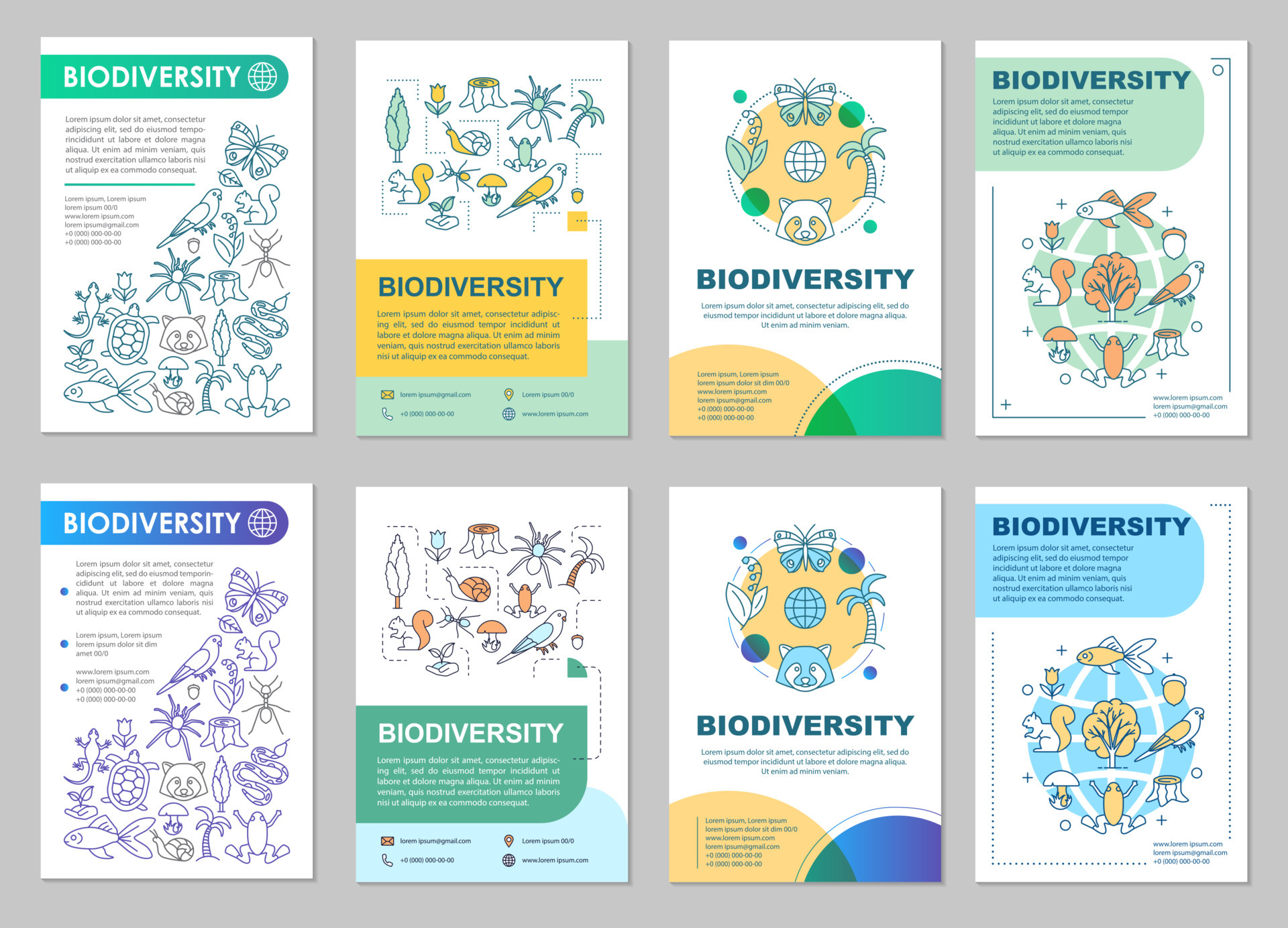 Biodiversity brochure template layout. Flora and fauna. Animals and plants.  Flyer, booklet, leaflet print design with linear illustrations. Vector page  for magazine, annual report, advertising poster 5993550 Vector Art at  Vecteezy