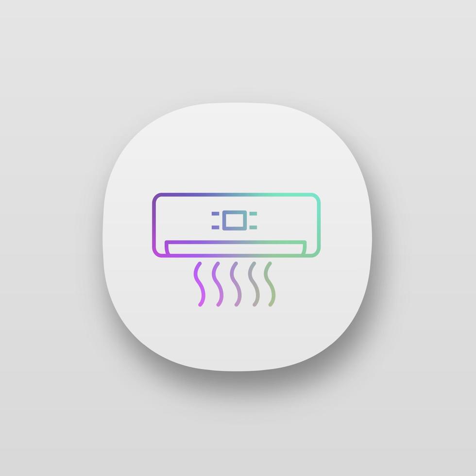 Air conditioner app icon. UI UX user interface. Air conditioning. Web or mobile application. Vector isolated illustration