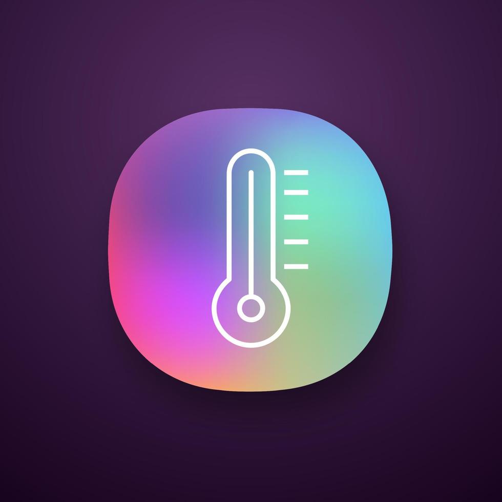 Thermometer app icon. Air temperature measurement. UI UX user interface. Web or mobile application. Vector isolated illustration