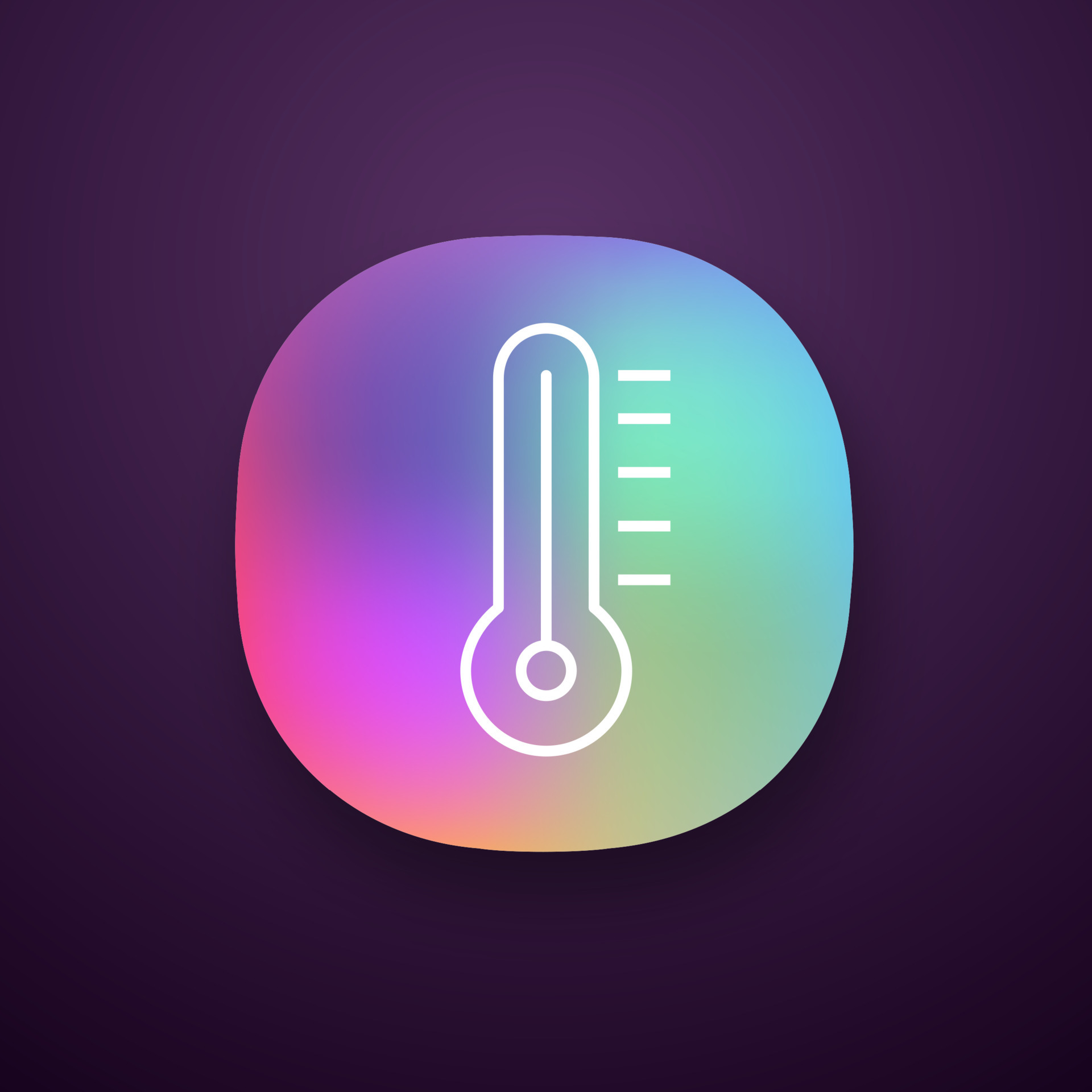 Thermometer app icon. Air temperature measurement. UI UX user