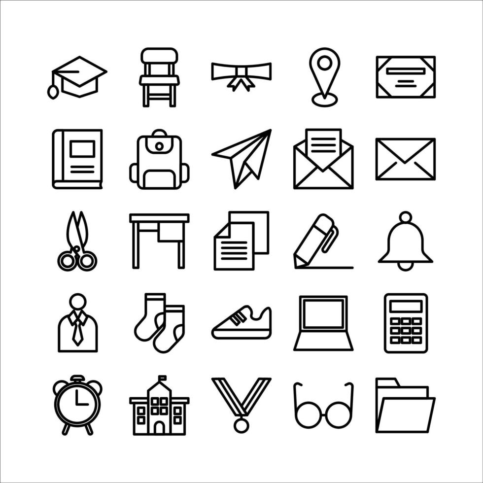 University icon set vector line for website, mobile app, presentation ...
