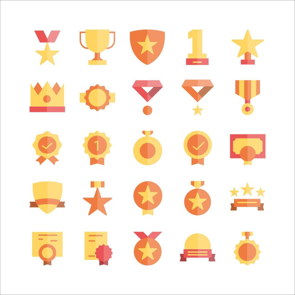 Award icon set vector flat for website, mobile app, presentation, social media.