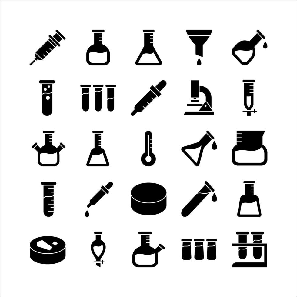 Laboratory icon set vector solid for website, mobile app, presentation, social media.