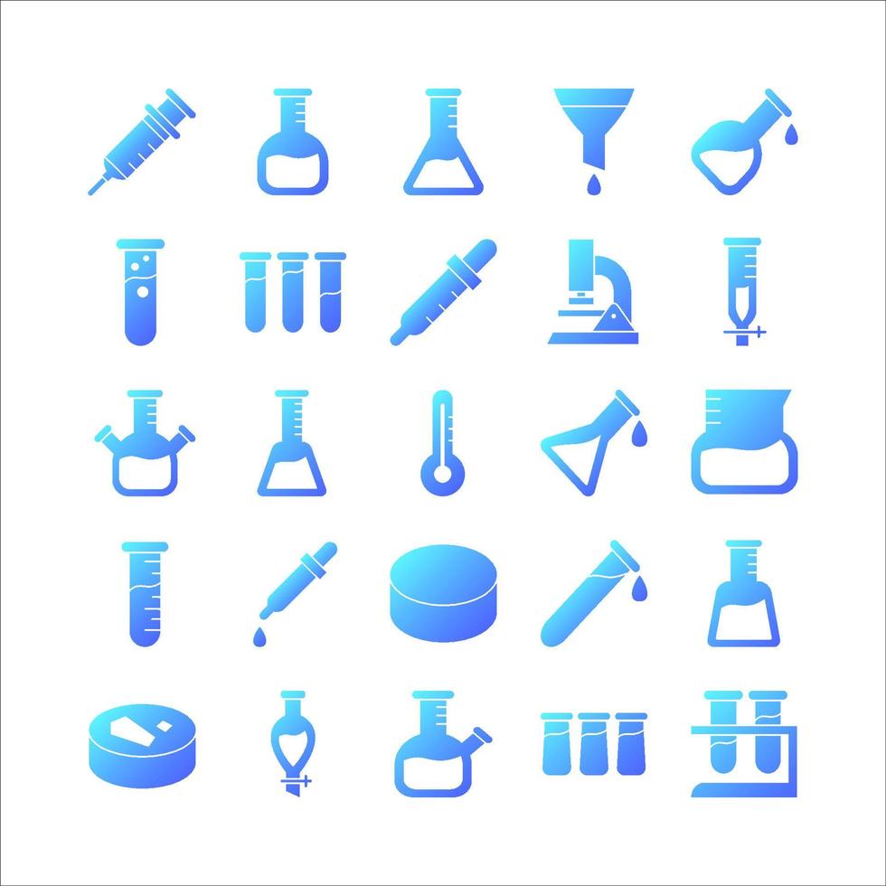 conjunto de iconos de laboratorio degradado vectorial para sitio web, aplicación móvil, presentación, redes sociales. vector