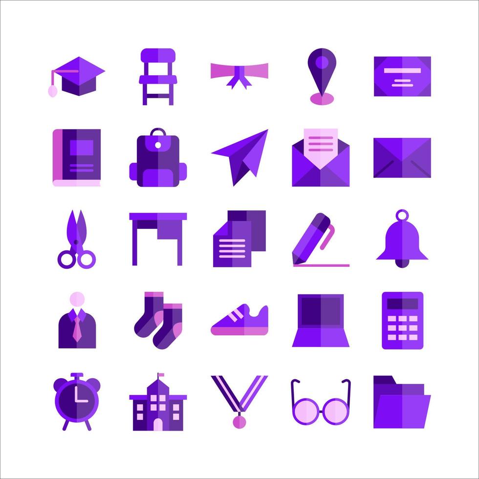 University icon set vector flat for website, mobile app, presentation ...