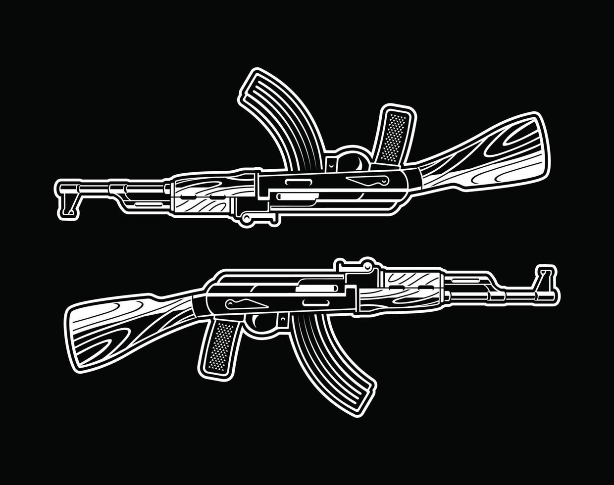 ak 47 ilustración vectorial vector