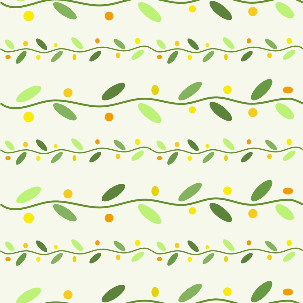 Green stems the white vector seamless pattern