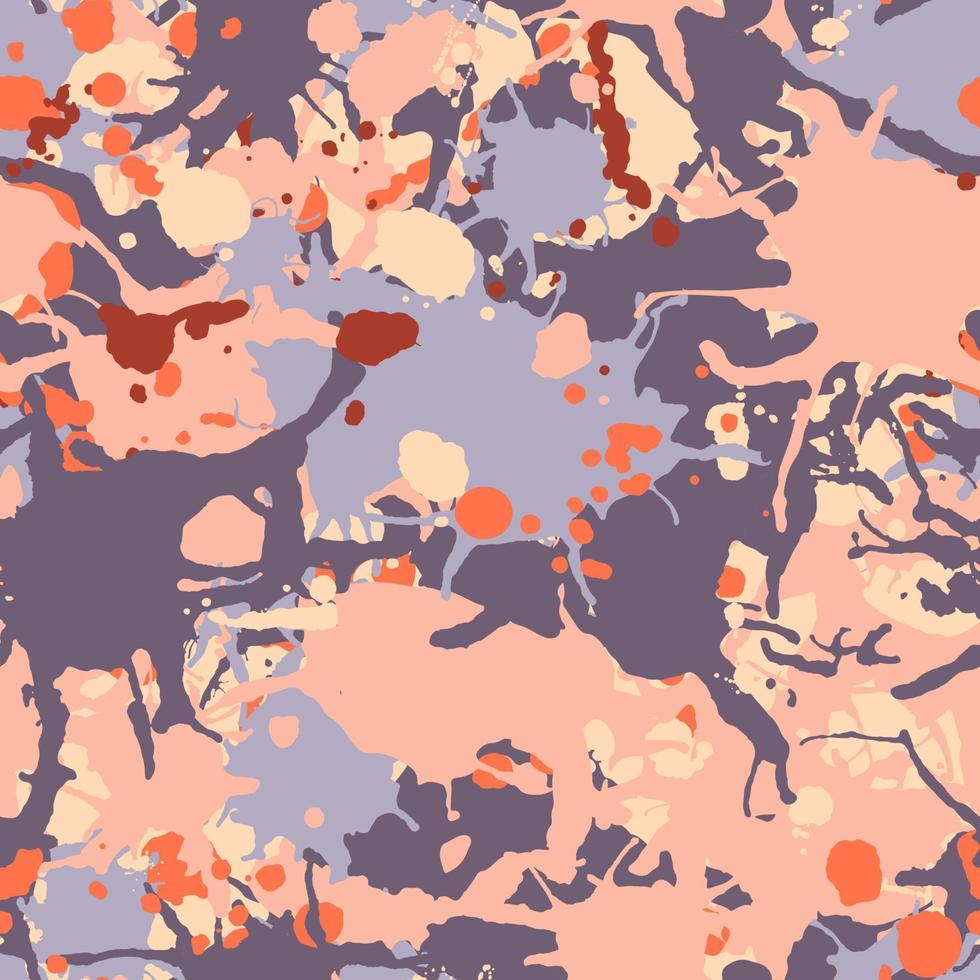 Burgundy, beige, orange, purple camouflage seamless pattern vector