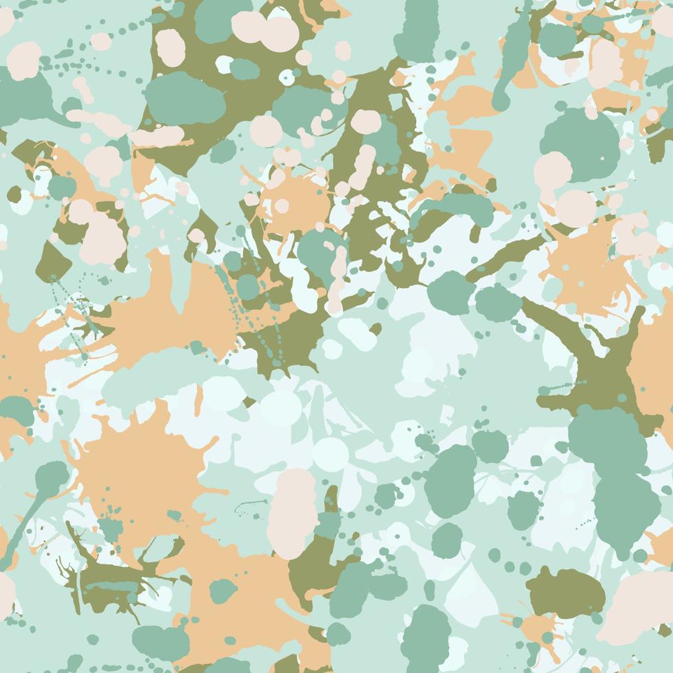 Teal, beige, green camouflage seamless pattern vector