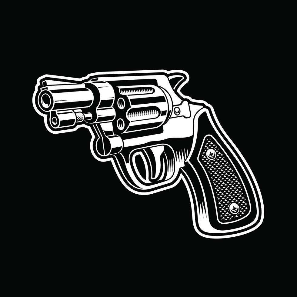 revolver gun vector