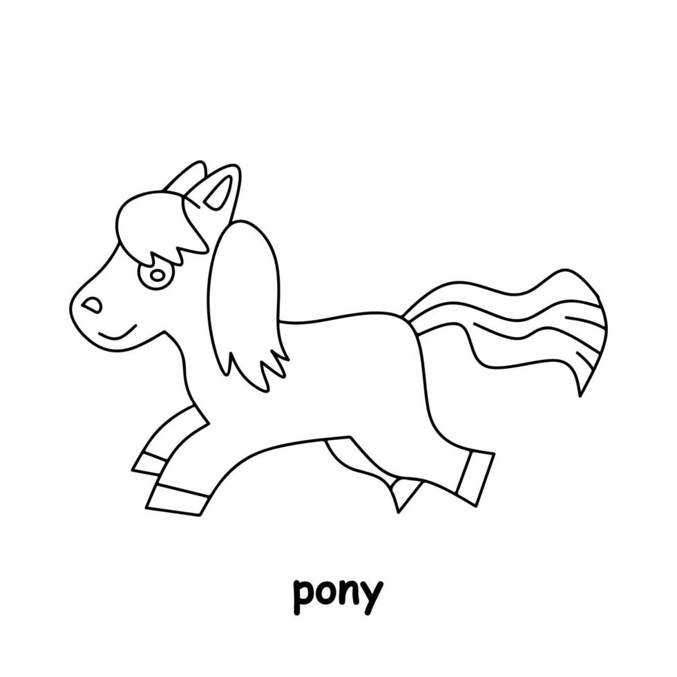 dibujo de línea de pony 5994027 Vector en Vecteezy