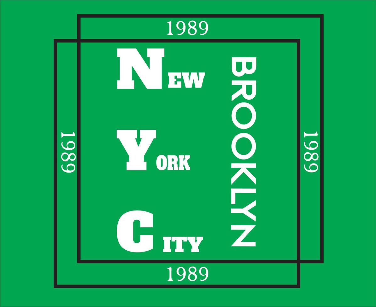 New York Logo With 3D Frame and Green Background vector
