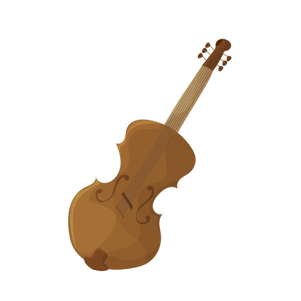 contrabajo o violín. instrumentos musicales de cuerda. ilustración aislada vector