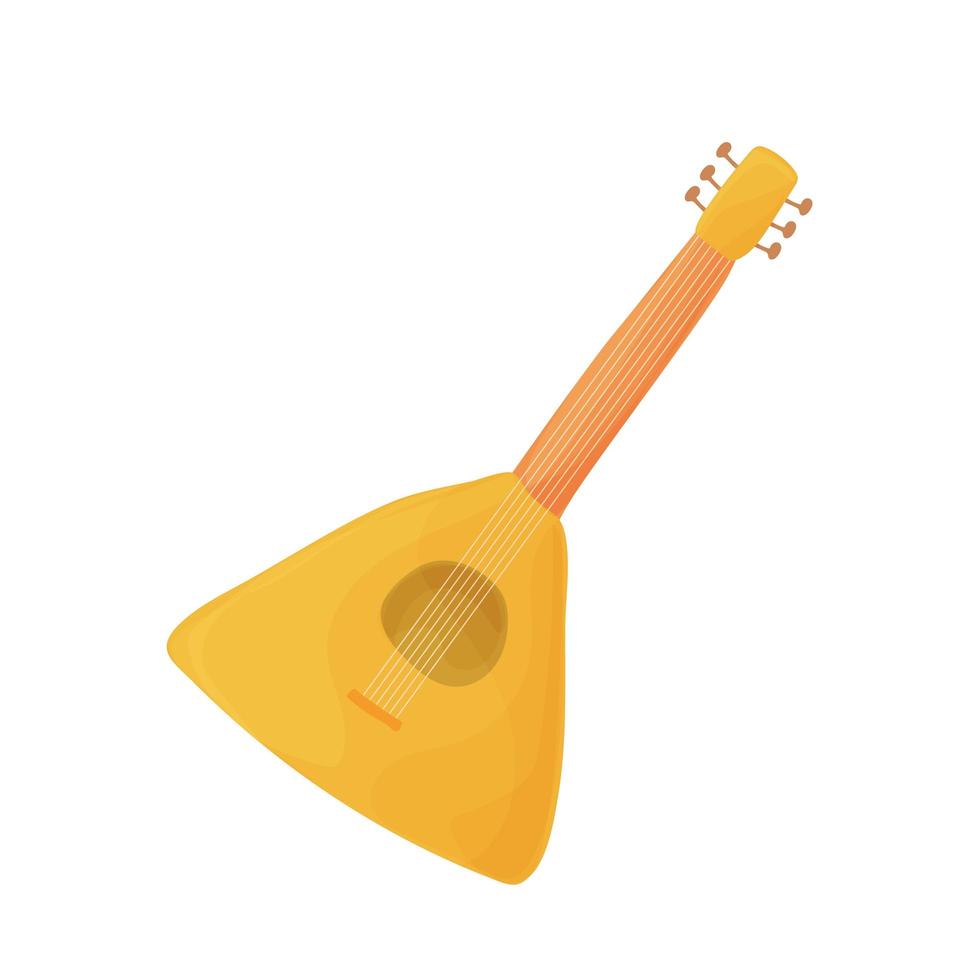 balalaika colorido icono de dibujos animados aislado sobre fondo blanco. vector