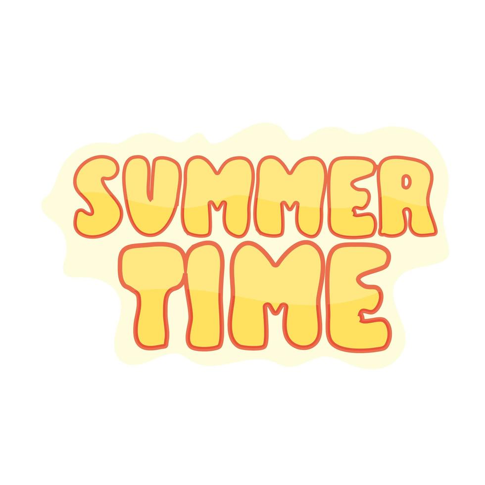 Summer time. Unique lettering poster in cartoon style. Vector art.