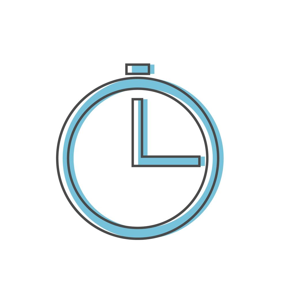 Clock icon in flat line style isolated on background. Clock icon page symbol vector