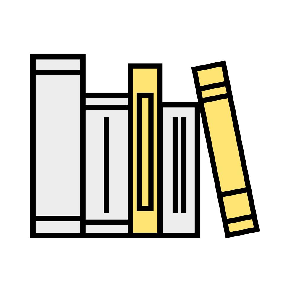 Books on the shelf - flat simple icon. Stack of books vector illustration