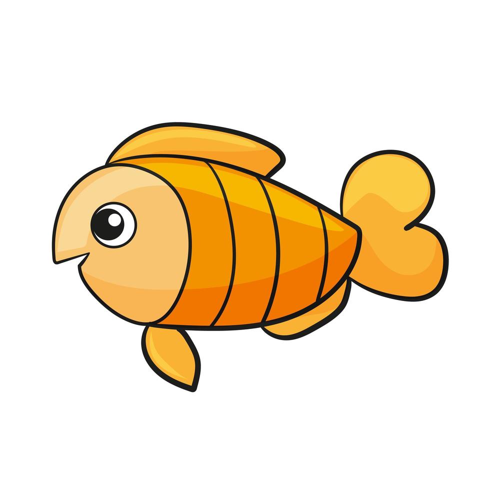 Vector aquarium fish illustration. Colorful cartoon fish icon for your design