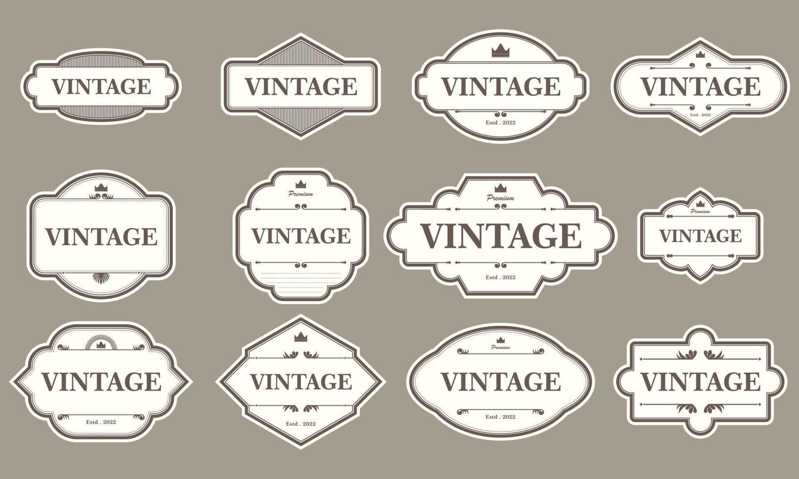 Set vintage frame vector illustration