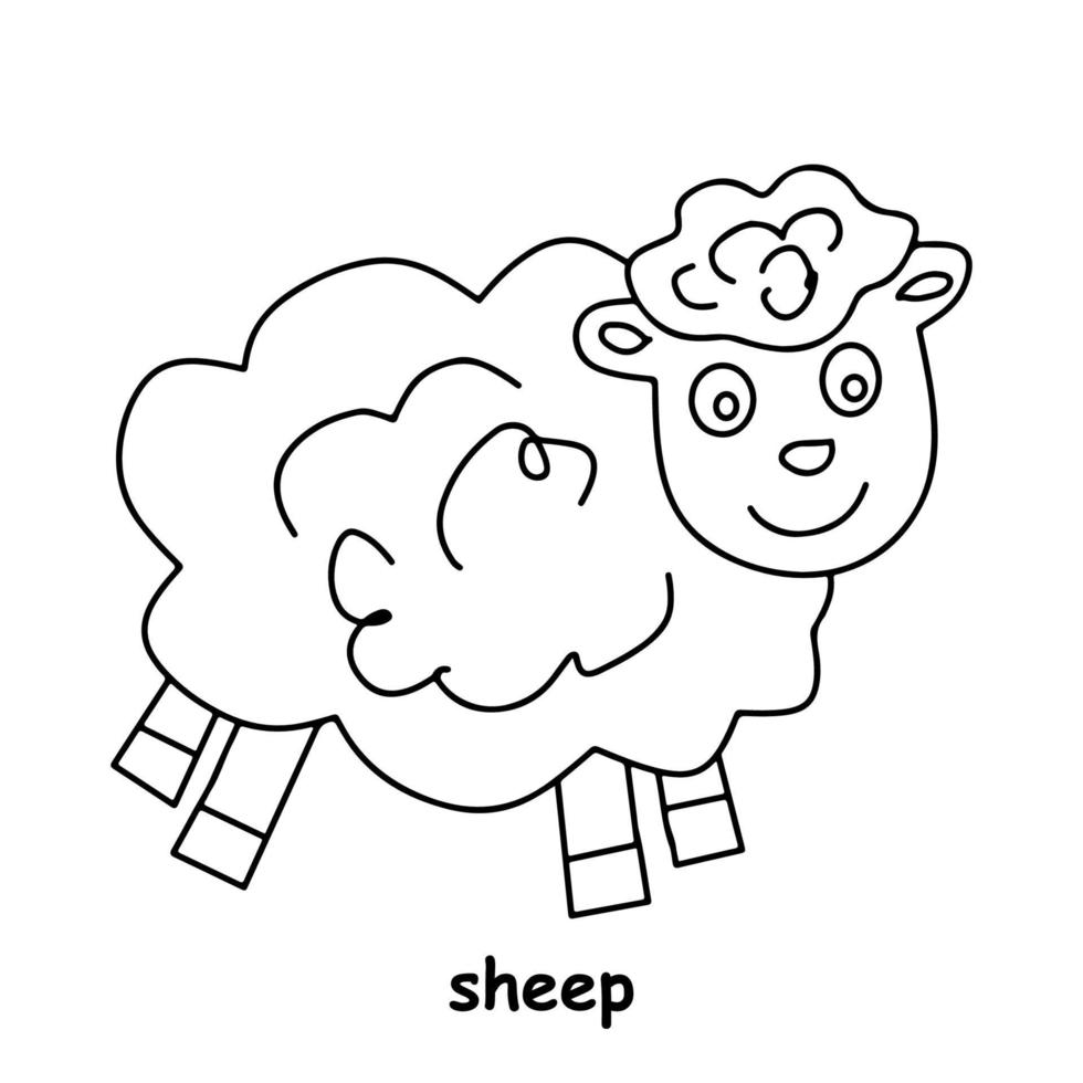 sheep line drawing 5994346 Vector Art at Vecteezy