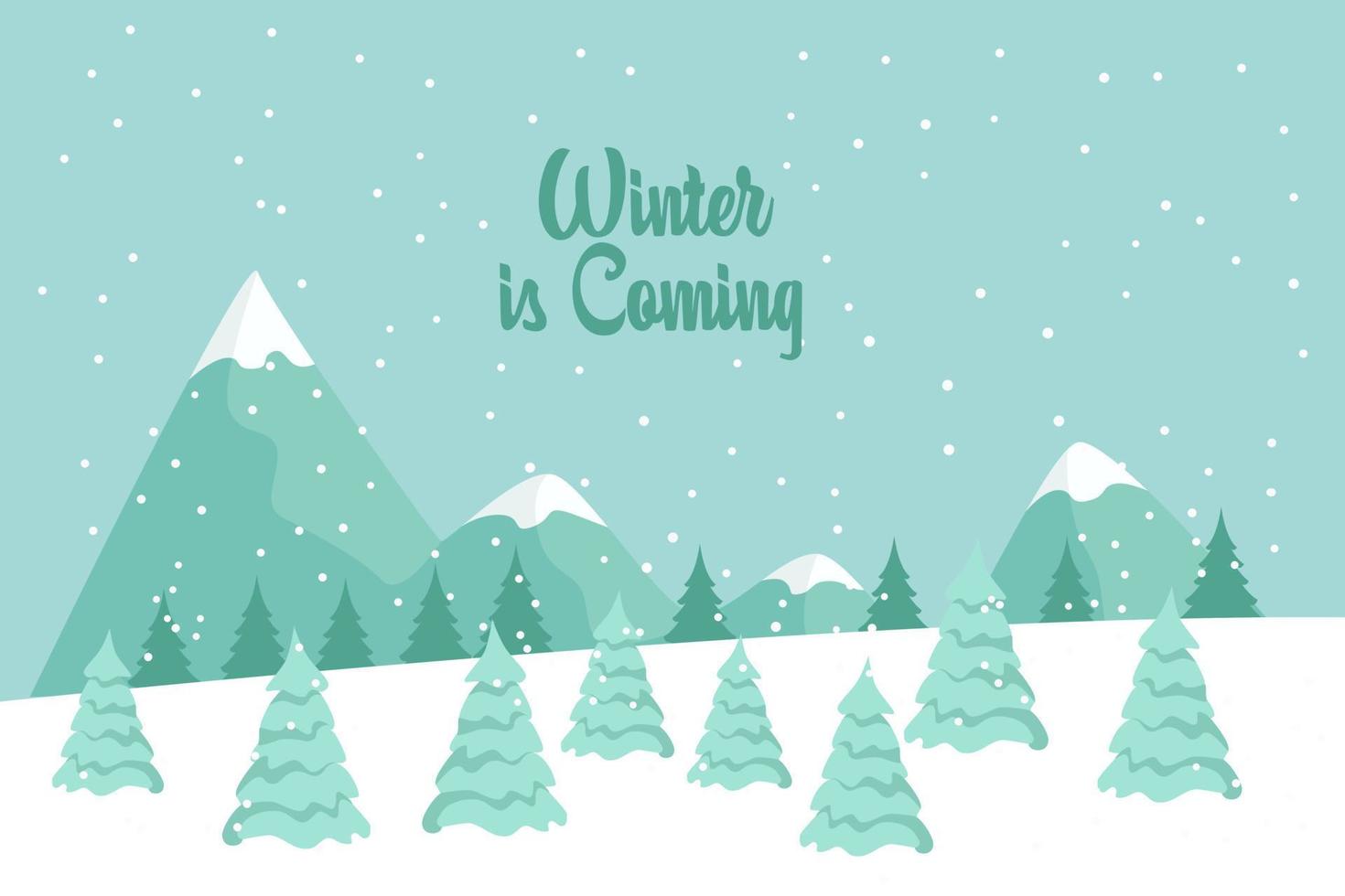 Winter is coming. landscape for winter and new year holidays. Holiday winter landscape. Christmas vector background