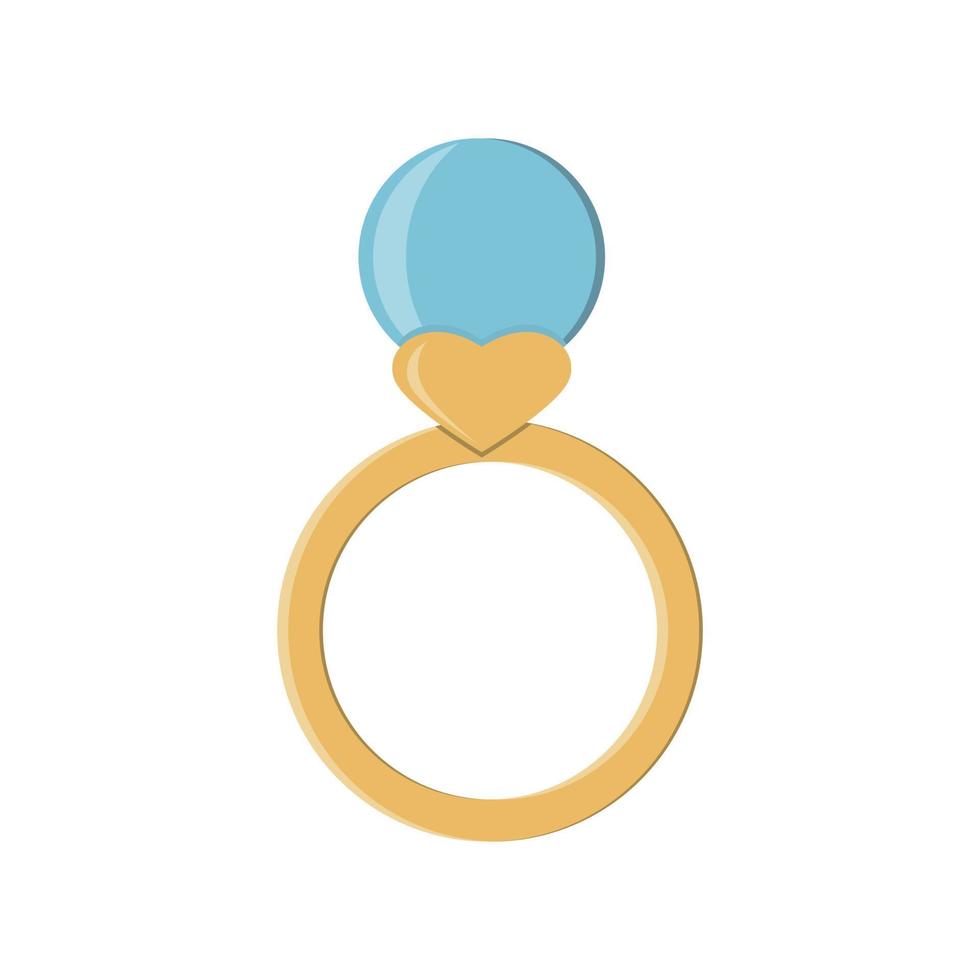 Anillo de perla regalo aislado sobre fondo blanco. vector