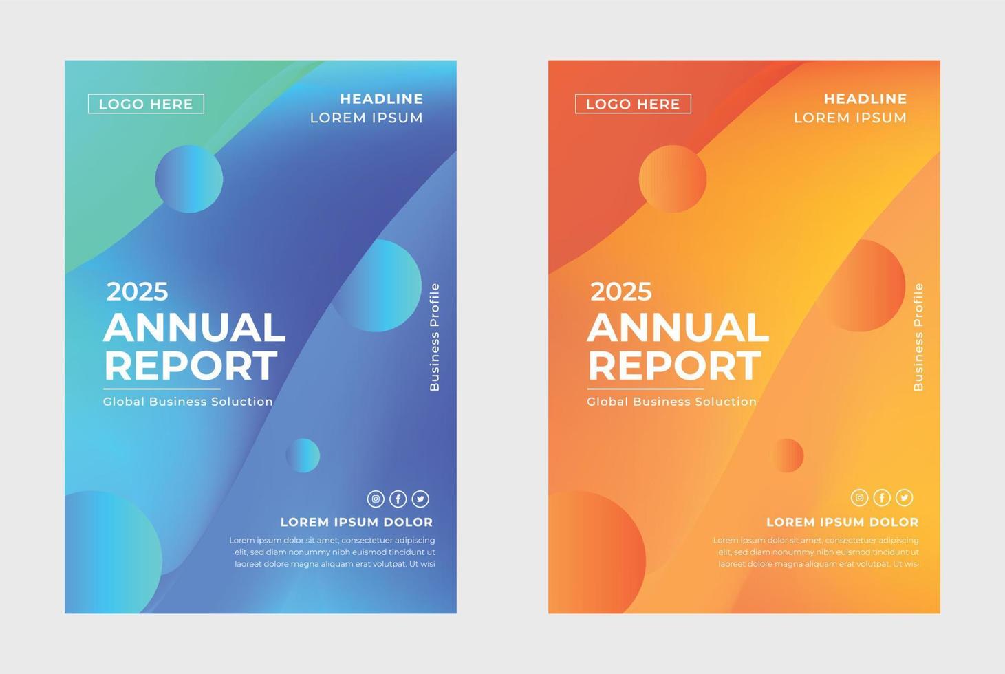 Company business annual report brichure template design Free Vector