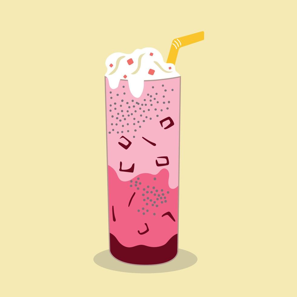 bebida dulce falooda dibujada a mano. vector