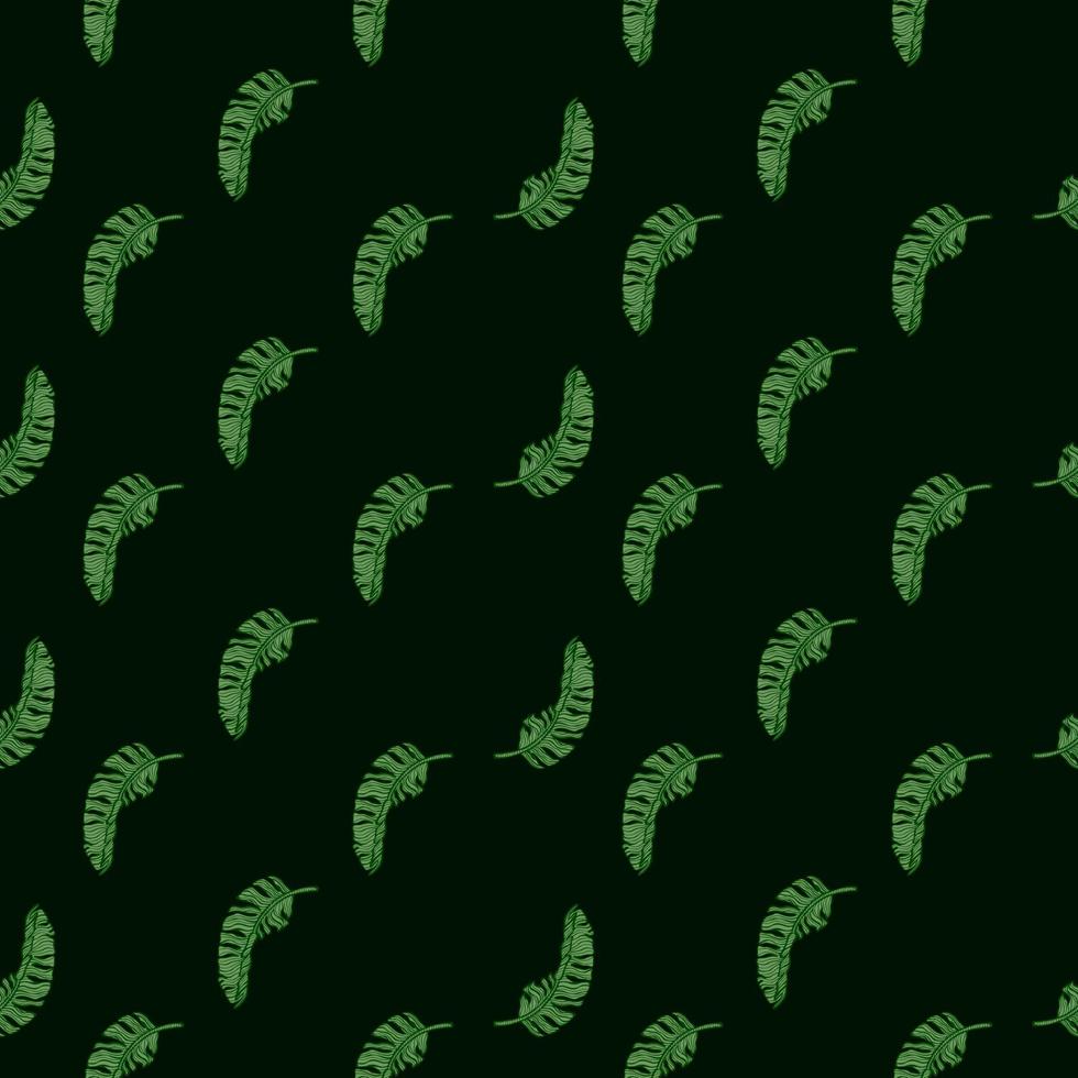 Banana leaves seamless pattern. Tropical branch in engraving style. vector