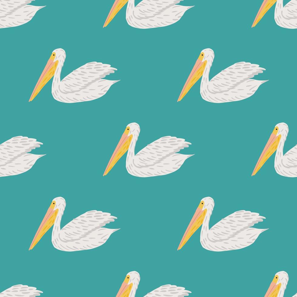 pelícano sentado de patrones sin fisuras. fondo de aves marinas. vector