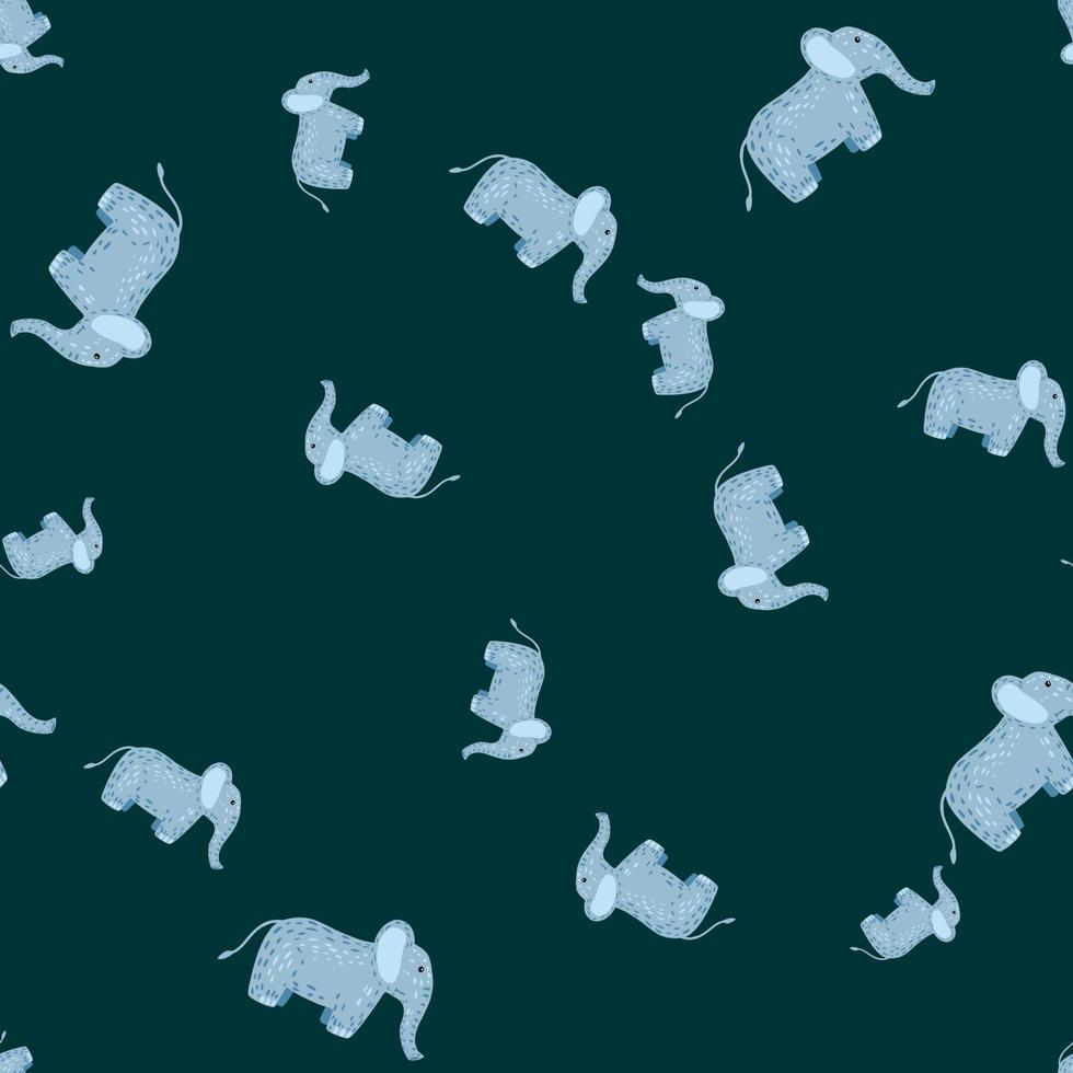 Elephant cute seamless pattern. Background with kids toy. vector