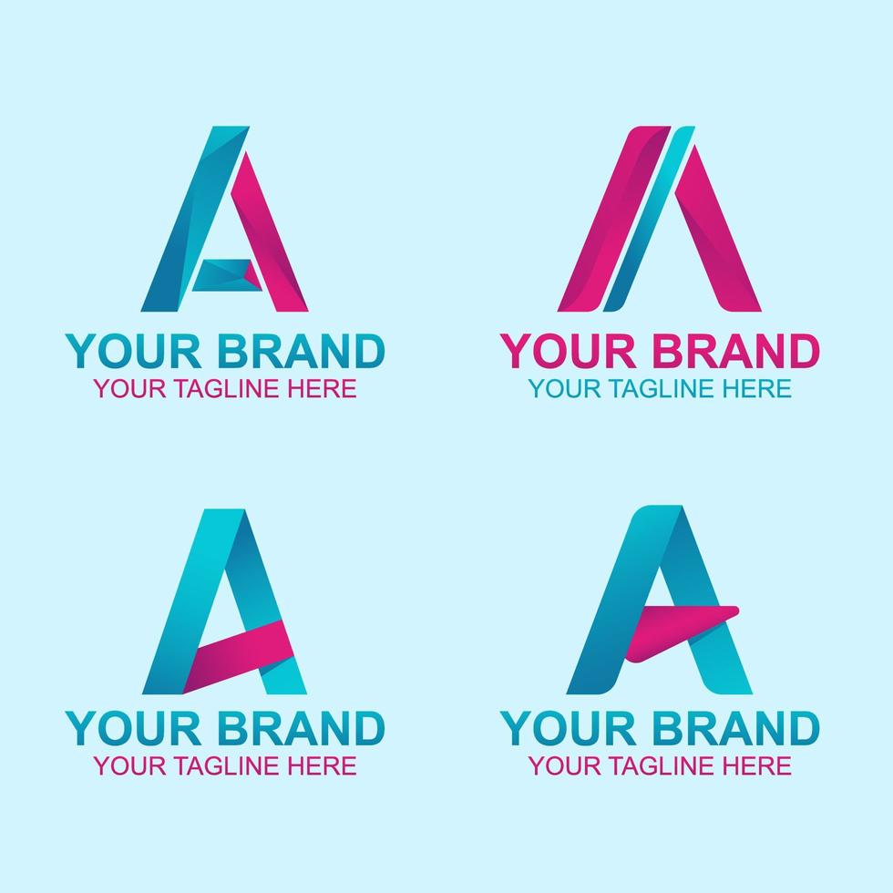 Set of letter a logo vector