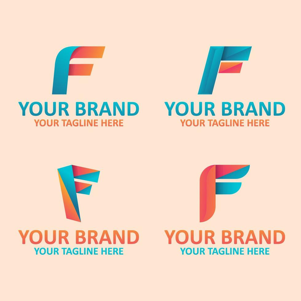 Set of letter f logo vector