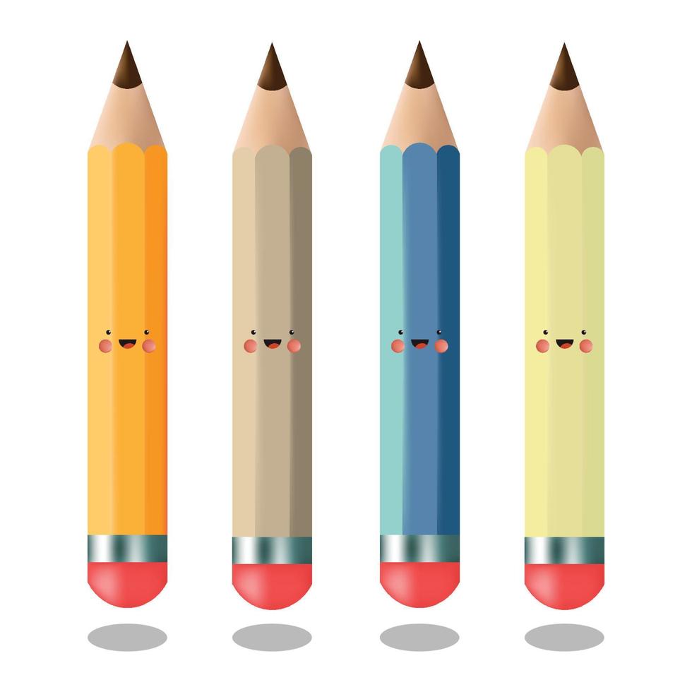 Pencil illustration with cartoon style vector