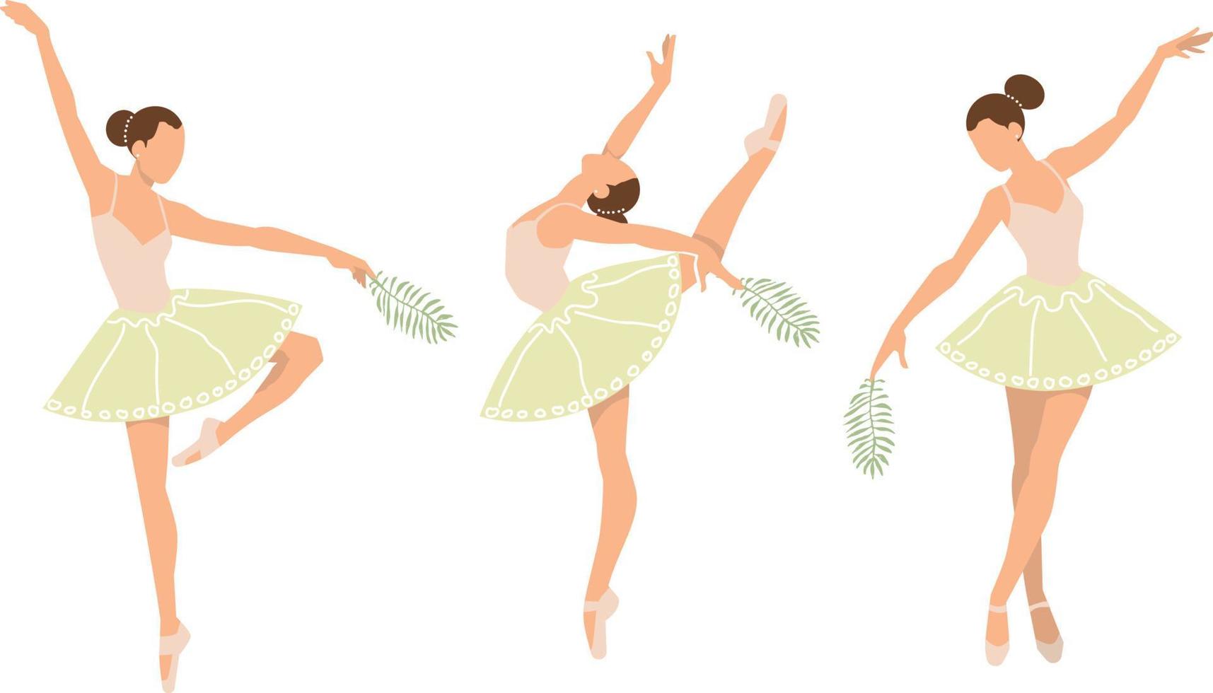 Vector illustration of young couple ballet dancers