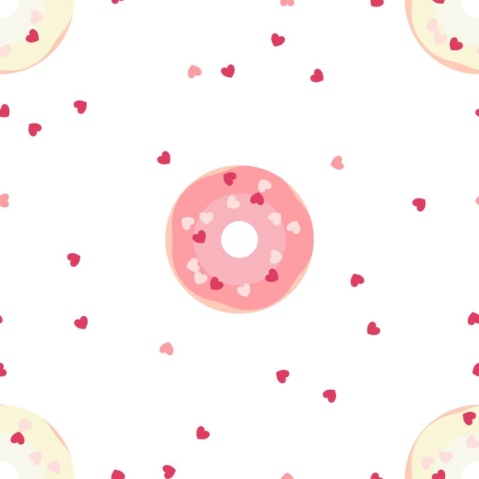 Donut seamless pattern vector