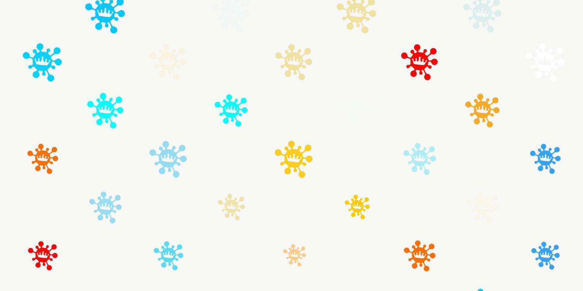 Light blue, yellow vector backdrop with virus symbols.